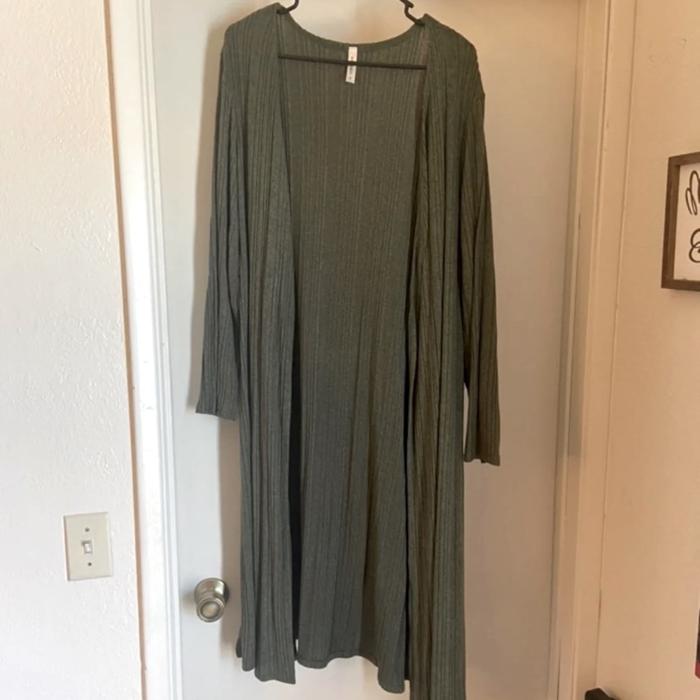 Olive Duster Cardigan